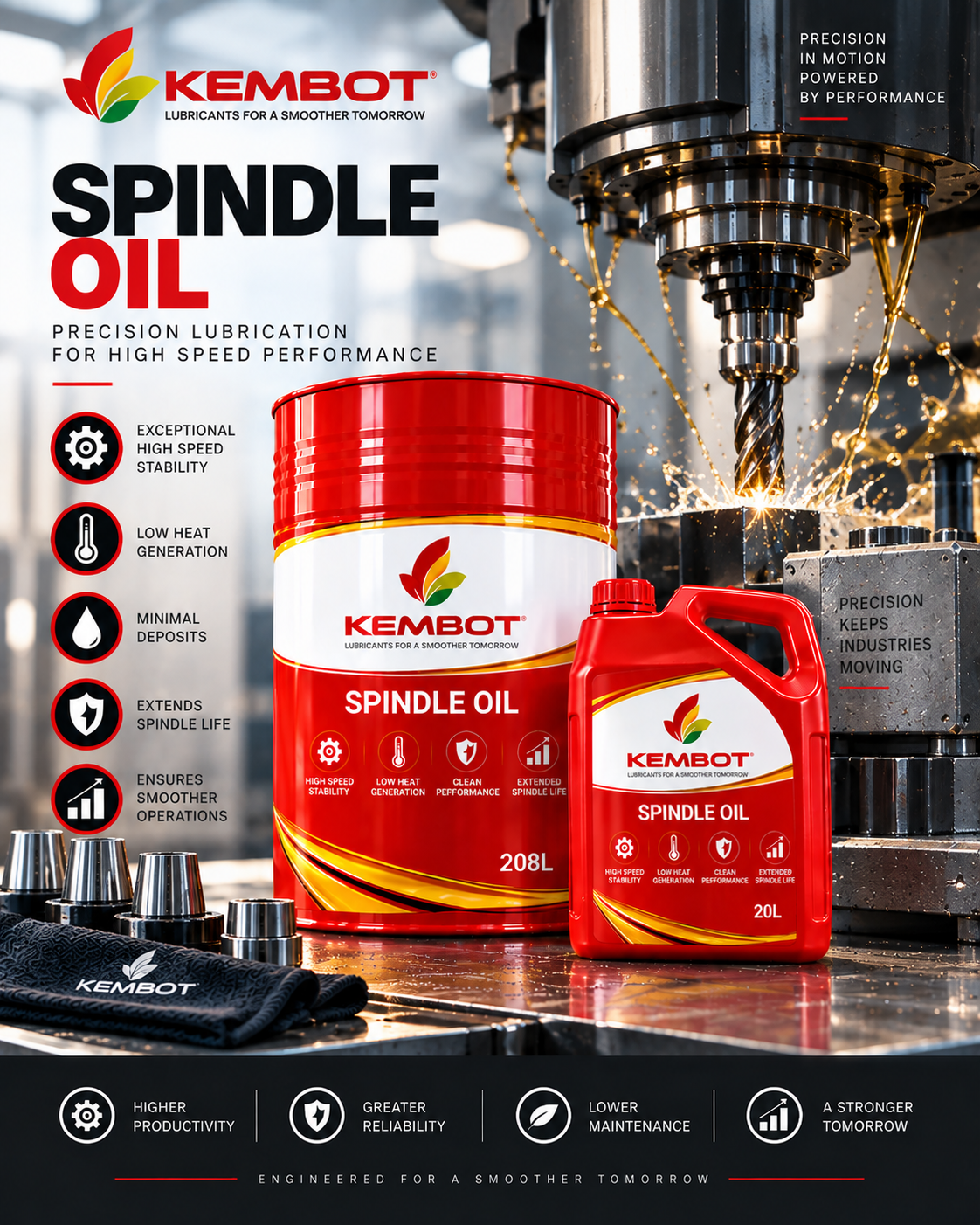 Spindle Oils (High Speed) - KEMBOT SPIN 2, 5, 10, 12, 15, 22